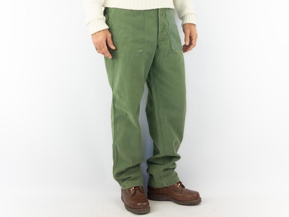 パンツ 70s us military fatigue pants Size 32X33 Authentic 1970 Vietnam War Era OG-107 Fatigue