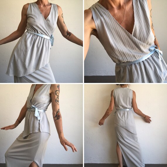 Vintage Evening Dress | Maxi Dress | 1980s | Stri… - image 3