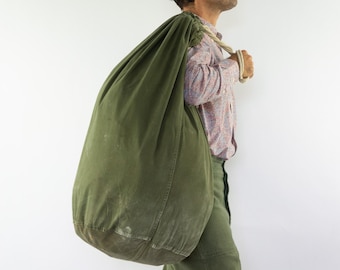 Vintage US Army Barracks Bag WW2 1940s | HBT Olive Green OG107