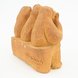 Vintage Brutalist Sculpture 1970s | Seated Terracotta Figures | Naive Art, Unique Piece | Made in Spain image 5