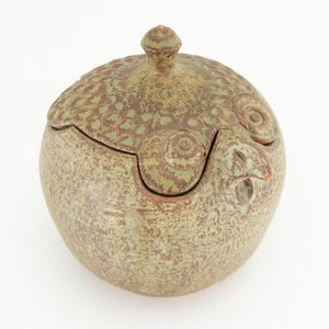 Vintage Ceramic Bird Box 1980s | Brown Decorative Jar | Candy Tobacco Pot | Made in France