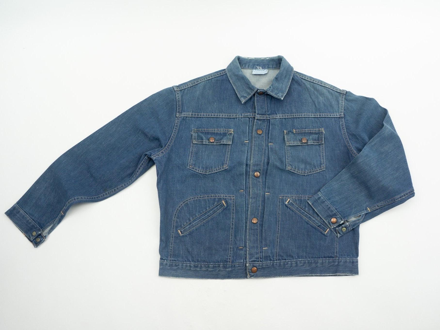 ヴィンテージ ローバックス シアーズ プリーツ デニム ジャケット 1950