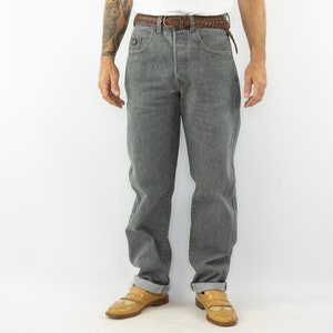 Vaqueros Chevignon Vintage para hombre, años 80, denim negro descolorido, cintura alta, corte zanahoria cónico, estilo deportivo retro de los 80, talla M