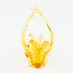 Murano Vintage Ashtray 1970s | Yellow Hand Blown Glass Bowl | Organic Sculptural Form | Trinket Dish or Ring Tray | Made in Italy