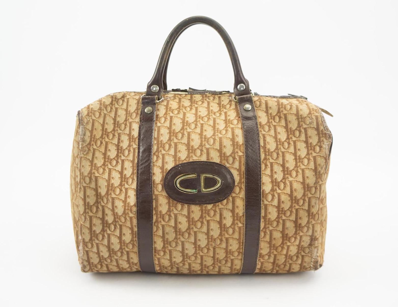 【美品】Chistian Dior  vintage handbag Good Condition] Christian Dior Cannage Handbag, Canvas