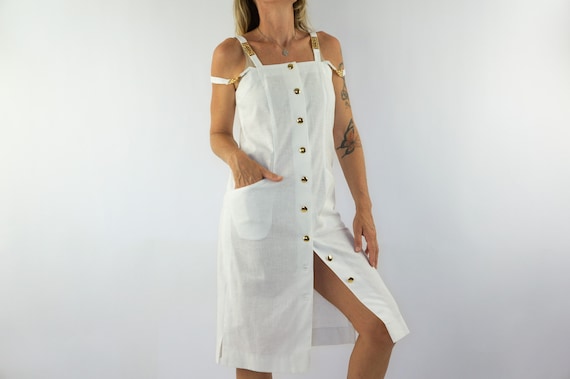 slim fit dress slacks Cori Mini Dress in White main image 0