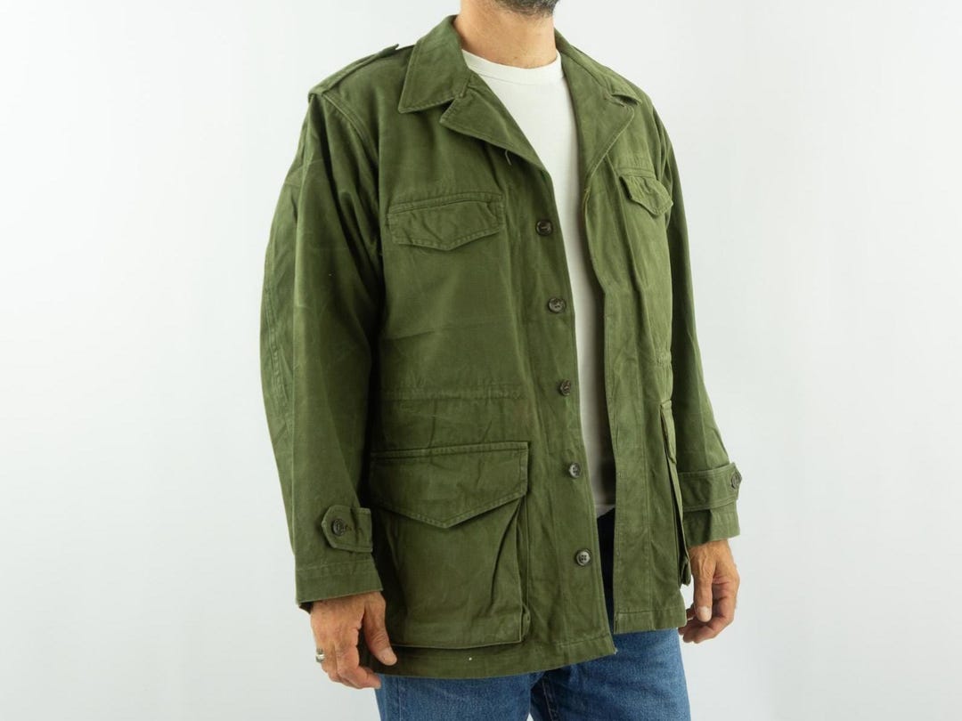 Vintage French Army Field Jacket 1960s | M47 Combat, Khaki HBT