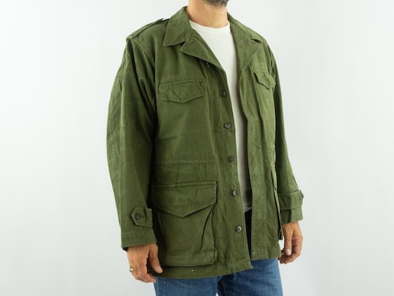 良品　60s French military work jaket フランス軍 60s Vintage French Army F1 Combat Jacket - Large – Omega Militaria
