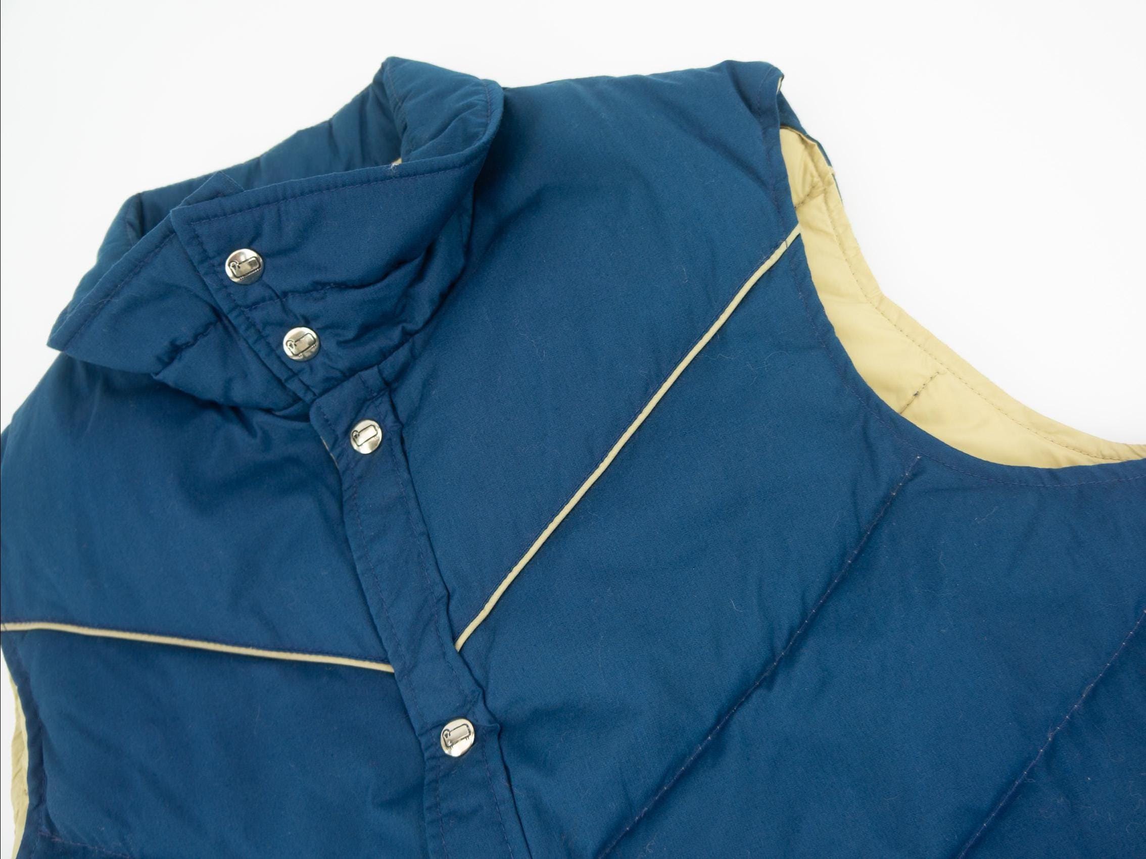 Vintage Woolrich Down Puffer Vest 1970s | Blue Sleeveless Jacket