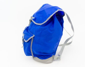 Serval | Vintage Backpack | 1980s | Hiking Bag | Blue Nylon Rucksack | Mountain Bag | Mountaineering | Lightweight Backpack | Made in Spain