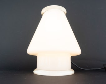 IB I Tre | Vintage paddestoellamp | Jaren 70 | Bedlampje | Murano-glas | Tafellamp | Wit glas | Bureaulamp | Gemaakt in Italië