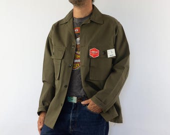 German Workwear HBT Vintage Jacket 70's Indigo Herringbone Twill