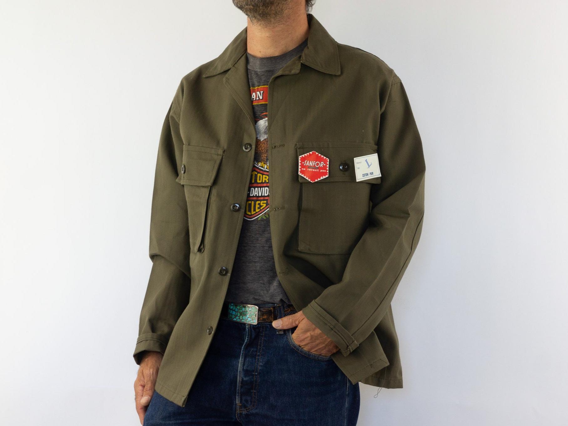 Vintage HBT Chore Jacket 1950s | Khaki Herringbone Twill Field
