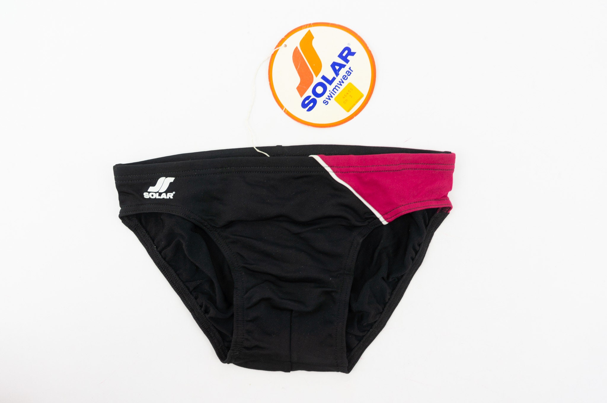 Solar Vintage Men's Swim Brief 1980s Athletic Shiny Swimwear