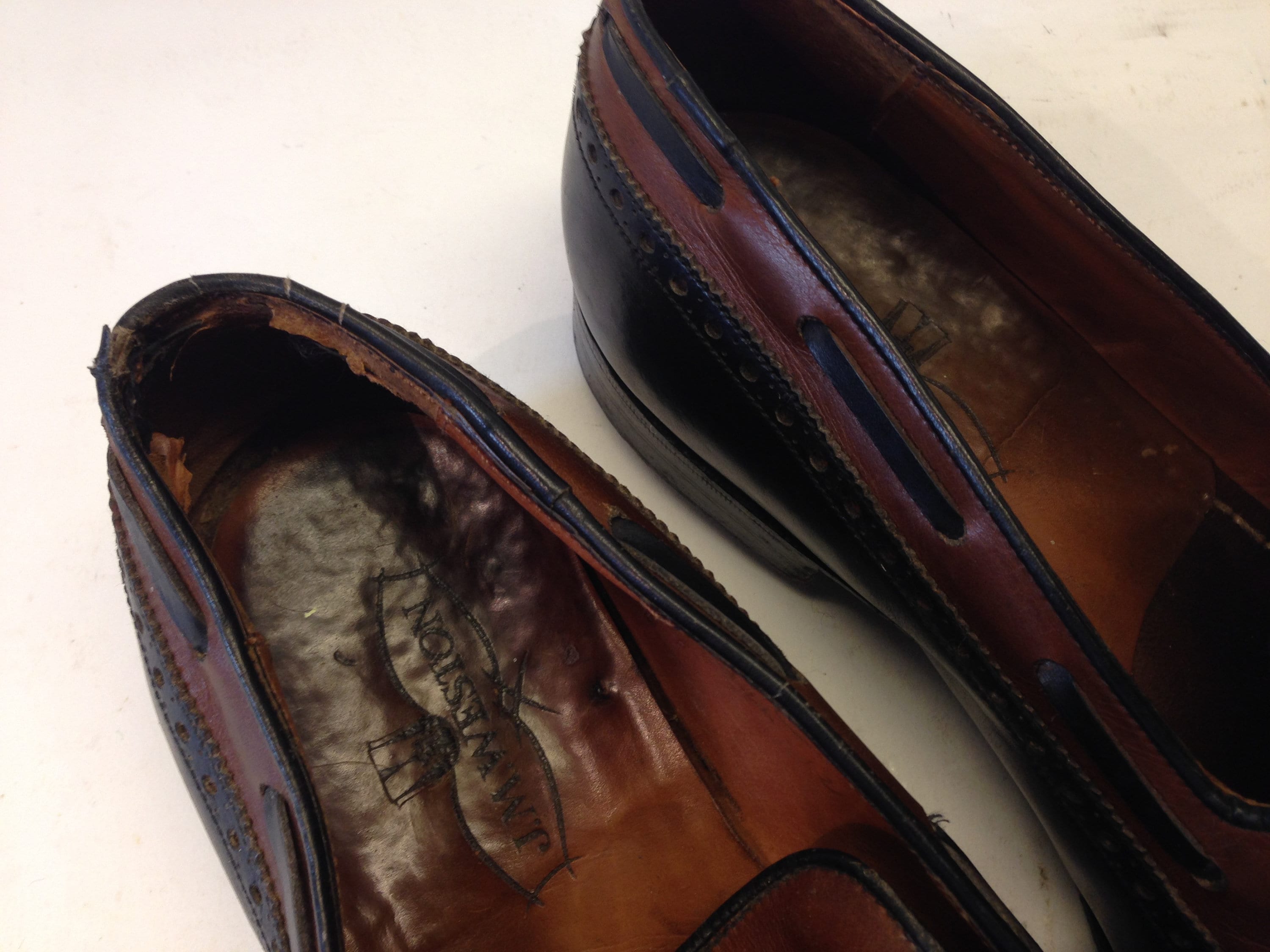 Buy JM Weston Vintage Brogues Shoes 1980s | Black Brown Leather