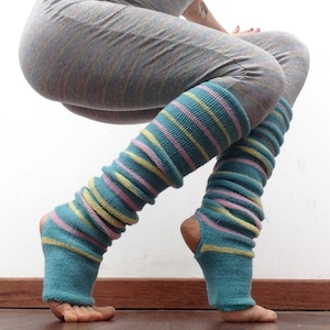 Vintage Striped Knit Leg Warmers 1980s | Retro Aerobic Dance Sportswear | Made in France