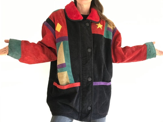 Vintage Patchwork Leather Jacket | 1980s | Colorb… - image 1