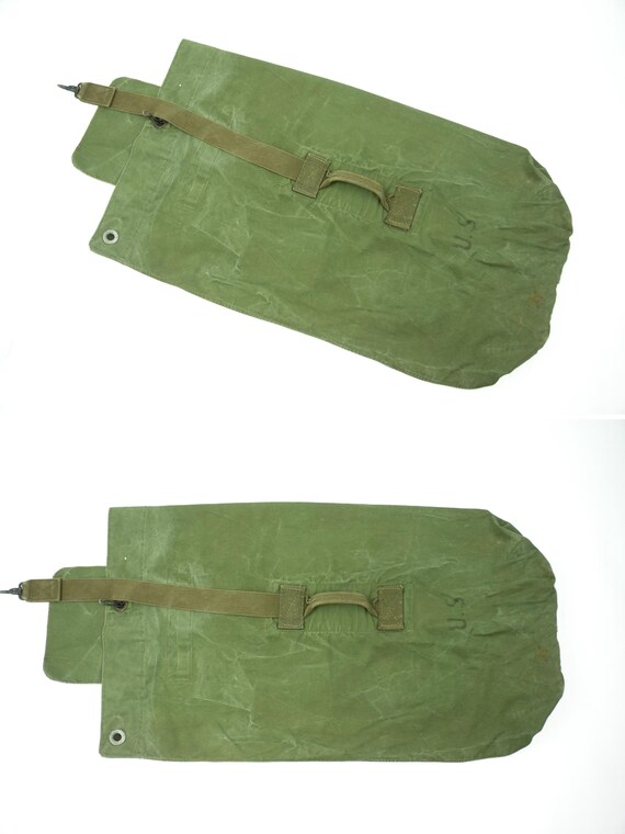 Vintage U.S. Army Military Bag 1940s | WWII Duffle | Large Khaki