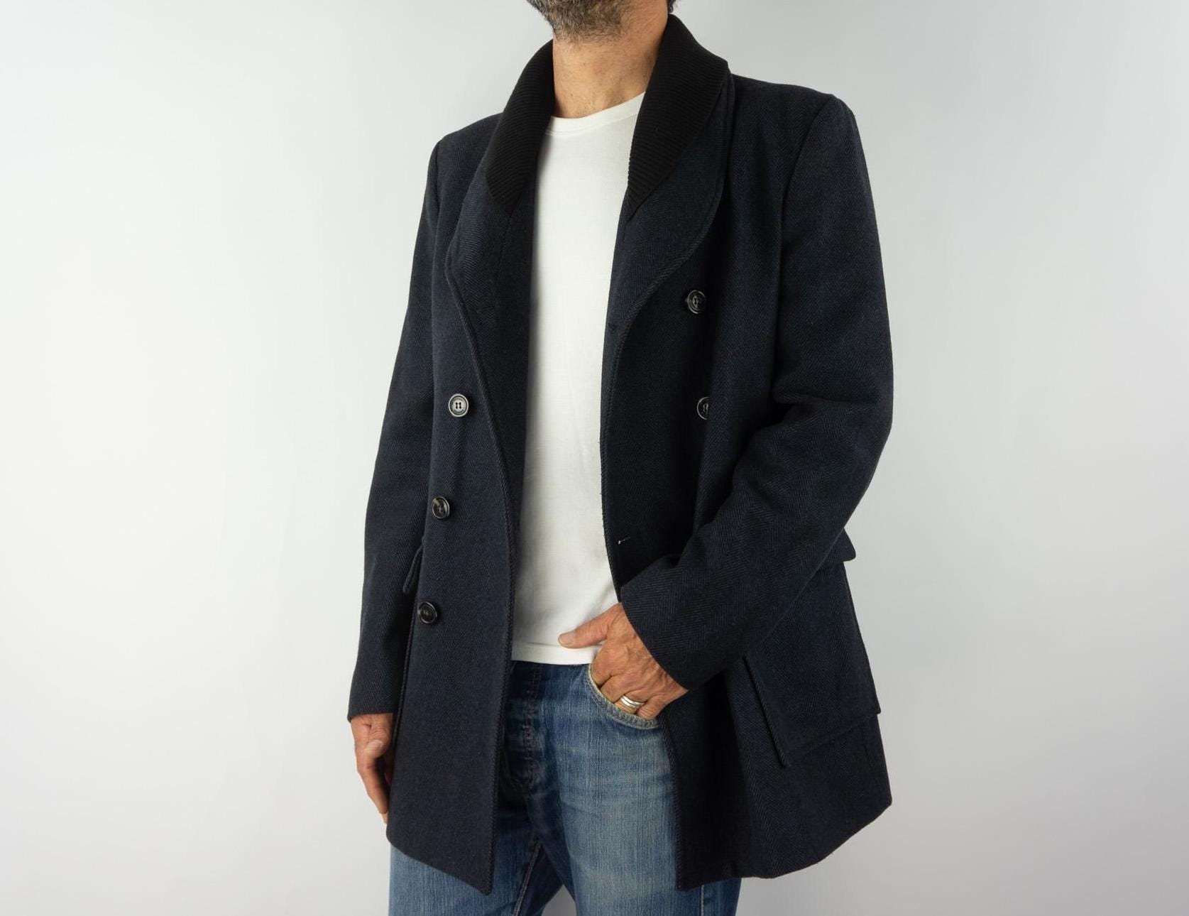 EL019　Vivienne Westwood　Pea coat Vivienne Westwood Men's Peacoat 2000s | Blue Wool | Double