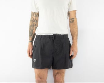 Vintage Boni Rugby Shorts 1960s | Black Cotton Sport Shorts | Retro | Made in France | XL