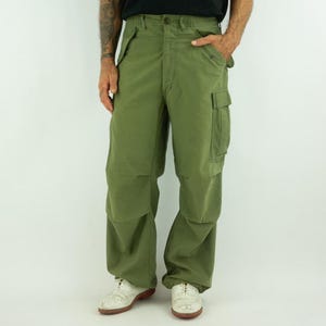 Vintage US Army M-65 Pants 1970s | Vietnam War OG-107 Combat Cargo Trousers | Military Fatigue Pants Cotton Nylon | Made in USA | Taille S