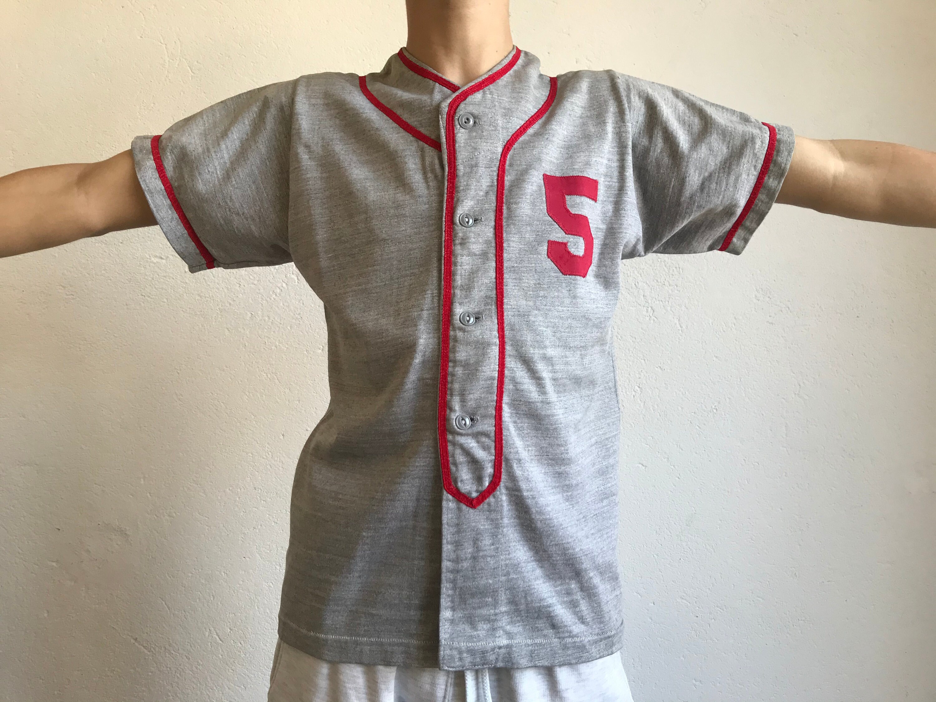 Russell Southern Vintage Baseball Jersey 1960s | Grey Cotton Blend