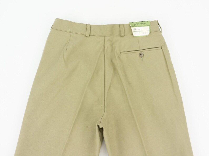 Vintage Pigeon Voyageur Work Pants 1950s | Beige Chino Cotton Workwear | NOS | France | M image 10