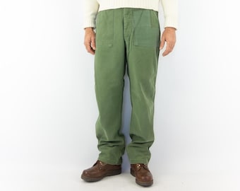 Vintage Military Utility Green Poly Cotton Pants Rare Size Vintage Military Utility Green Poly Cotton Pants Rare Size