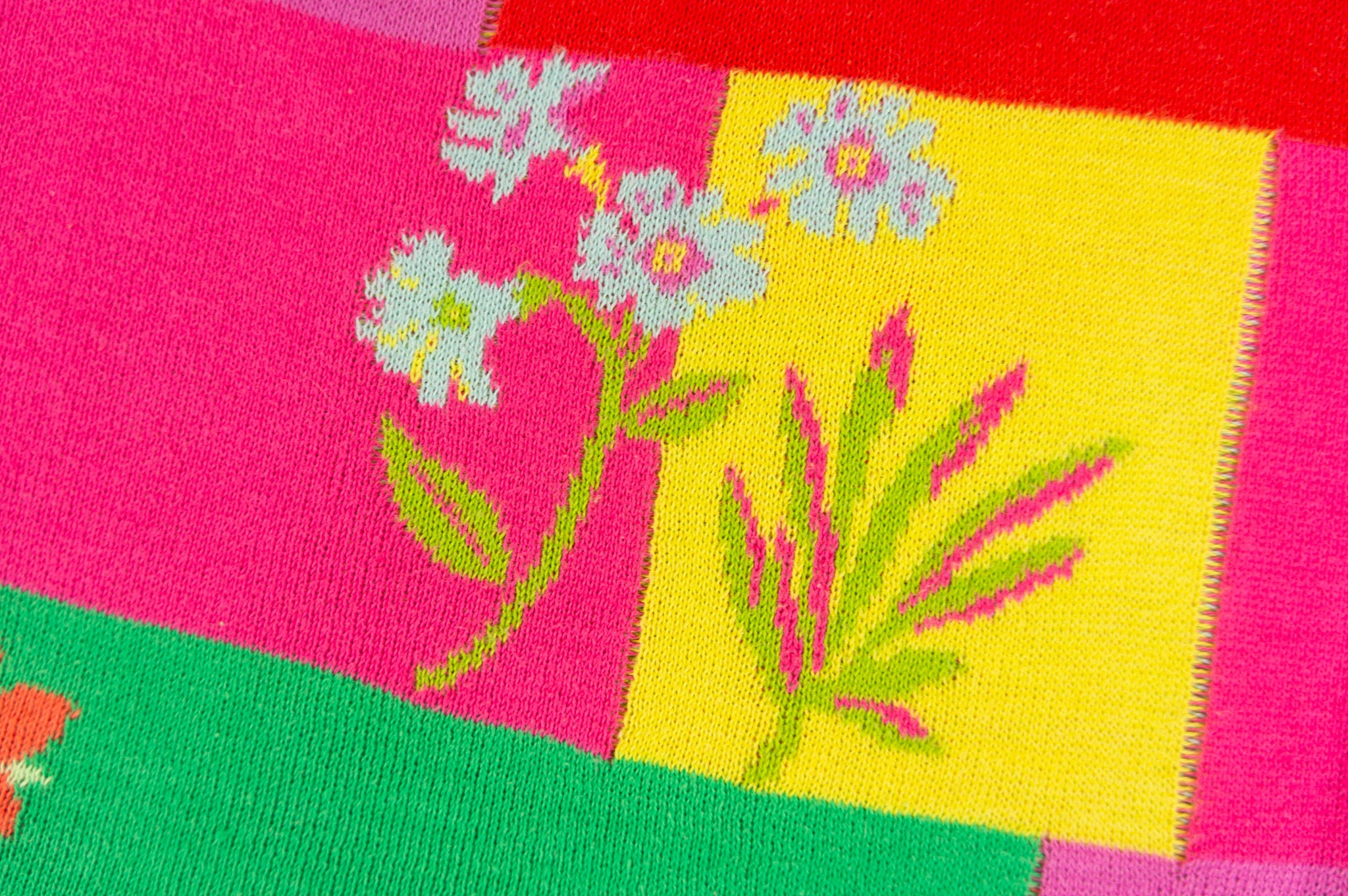 Vintage Kenzo Floral Knit Top 1990s | Colorful Cotton, Short