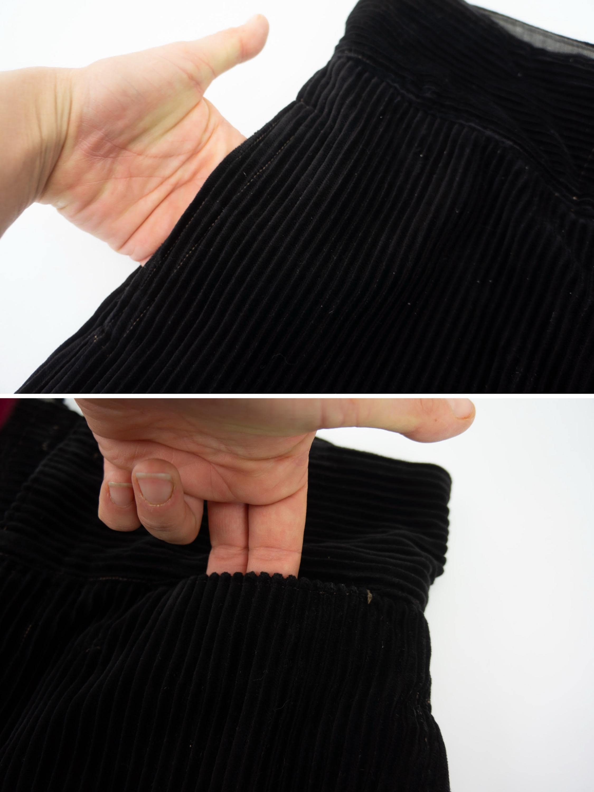 フランス製 1940年代 ブラック コーデュロイ ワークパンツ バック ヴィンテージ フレンチコーデュロイ ワークパンツ | 1940年代 ブラック