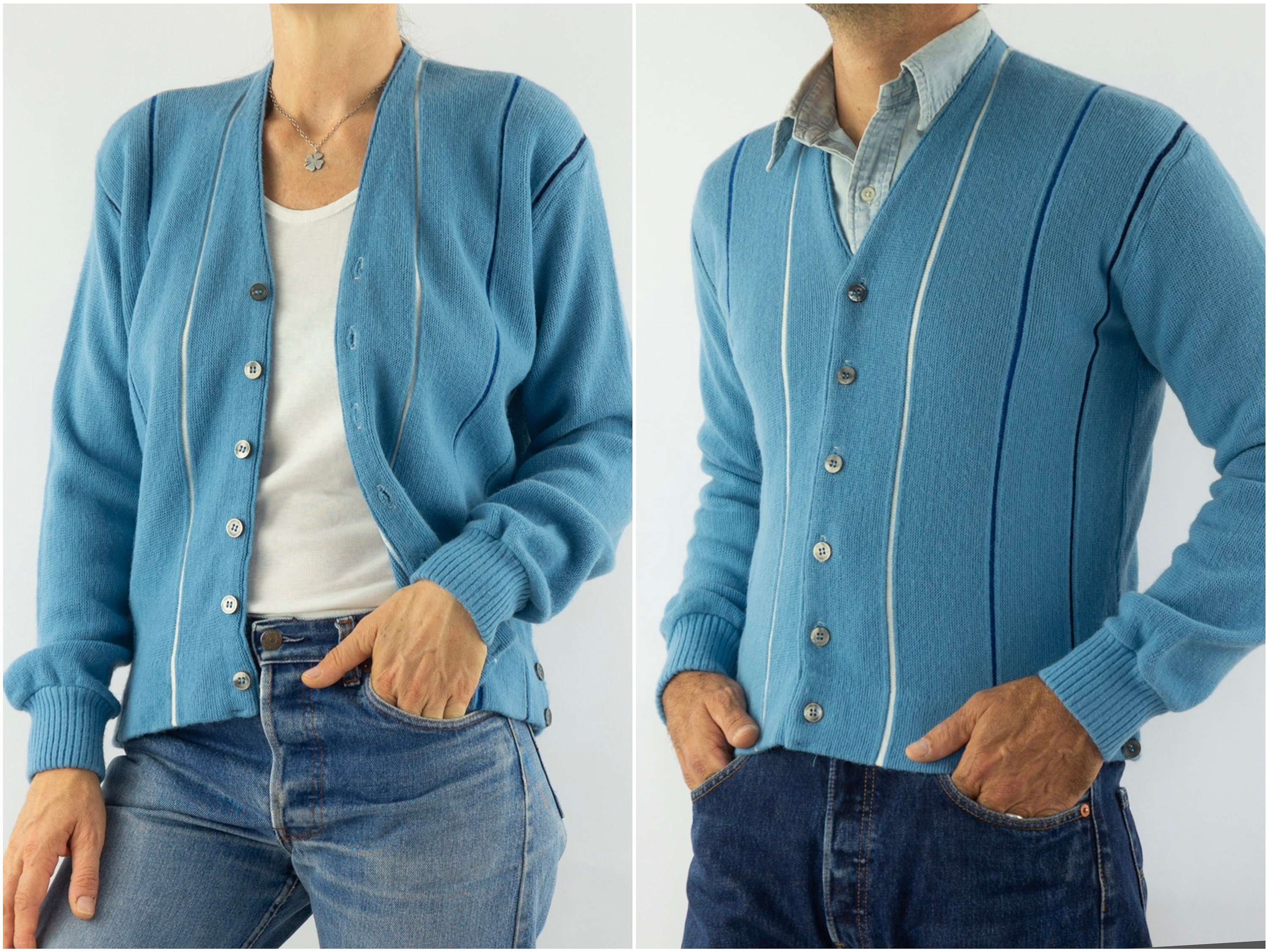 Vintage Knit Cardigan | 1960s | Striped Cardigan | V Neck Vintage Knit Cardigan | 1960s | Striped Cardigan | V Neck