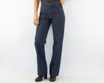 Vintage Pitusa Bell Bottom Jeans 1970s | High Waist Indigo Denim Pants | NOS | S/M