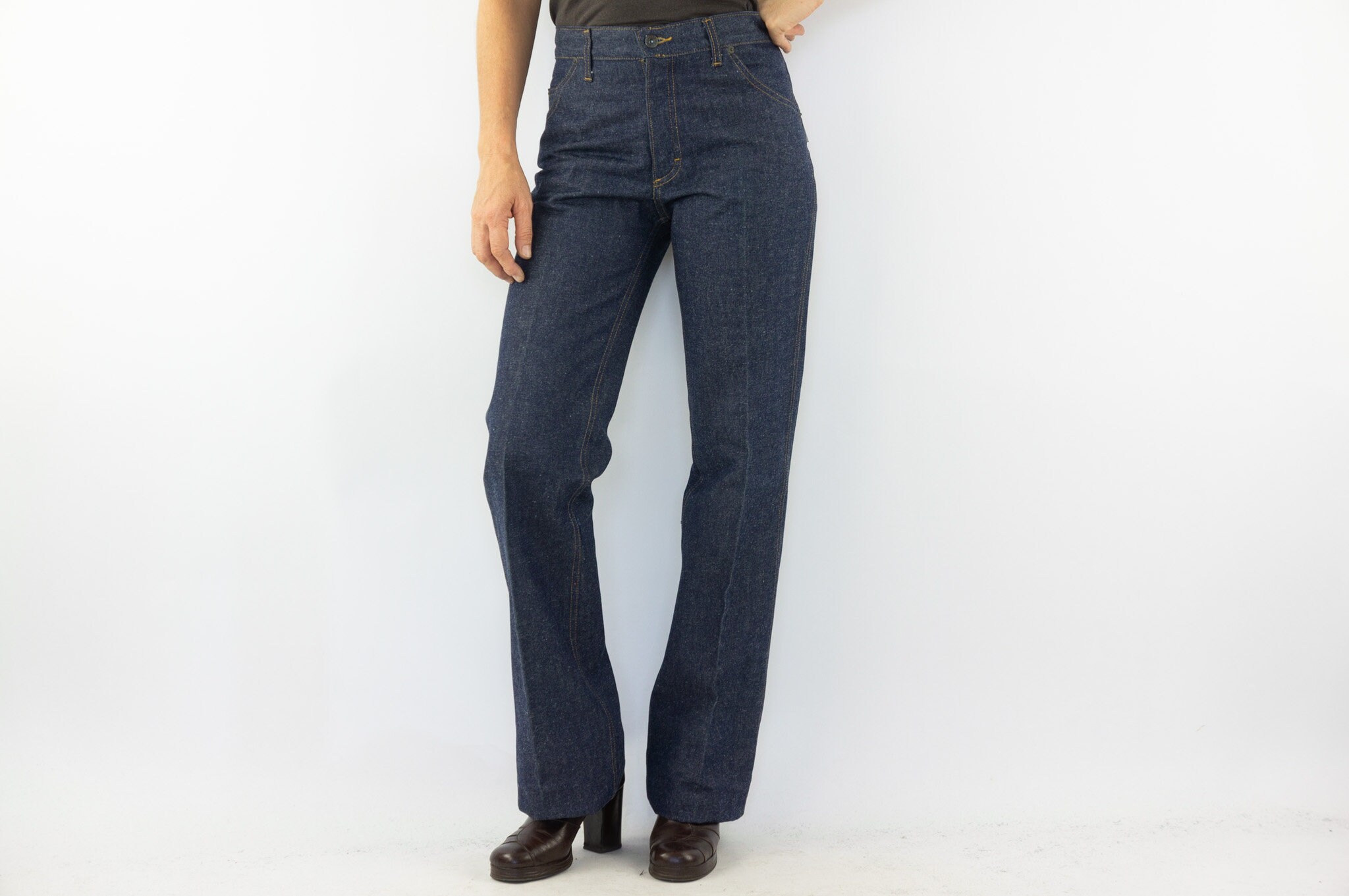 Vintage Pitusa Bell Bottom Jeans 1970s | High Waist Indigo Denim