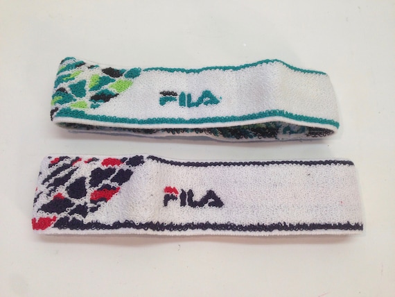Fila Vintage 1980s Bandeau Tennis Vert Blanc ou Rouge Blanc Motif 80s Retro NOS Taille Unique Etsy France
