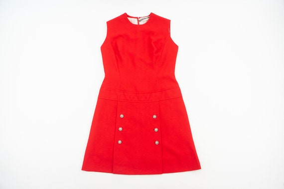 Vintage A-Line Dress | 1960s | Red Mod Dress | Tr… - image 5