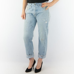 Levi&#39;s 501 Vintage 1970s/80s | Redline Selvedge | Red Tab | Light Blue Distressed Denim | Authentic Patina | Made in USA | W33
