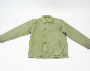 Vintage A-2 Deck Jacket 1970s | US Navy Military Coat | Vietnam