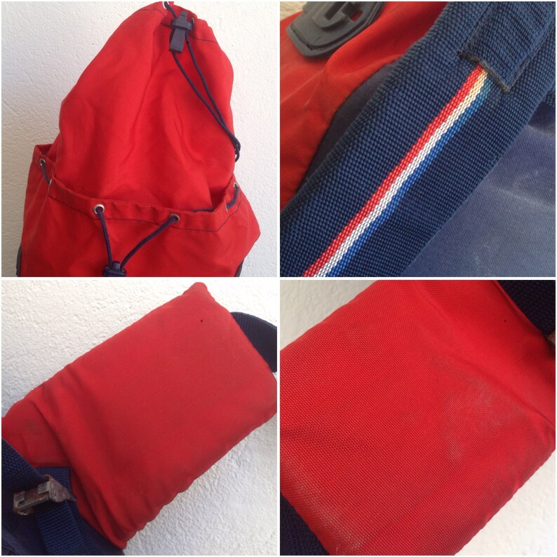 Redblue Vintage French backpack 1970s Hiking bag Millet Big size
