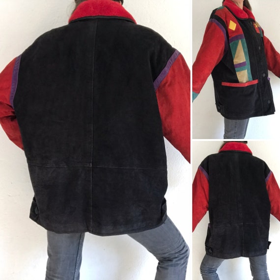 Vintage Patchwork Leather Jacket | 1980s | Colorb… - image 6