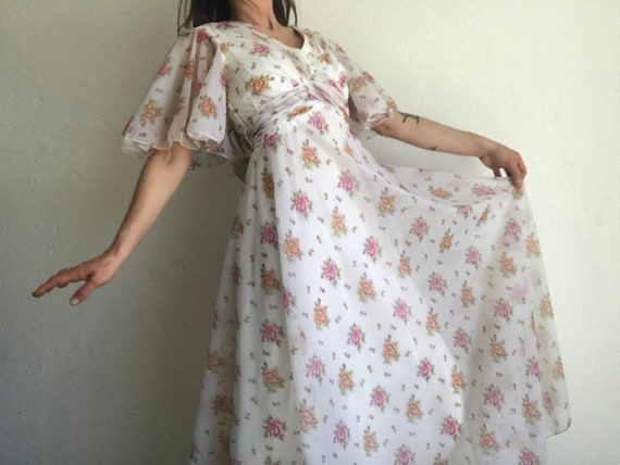 Romantic Vintage Dress | 1970s | Floral Summer Dr… - image 1