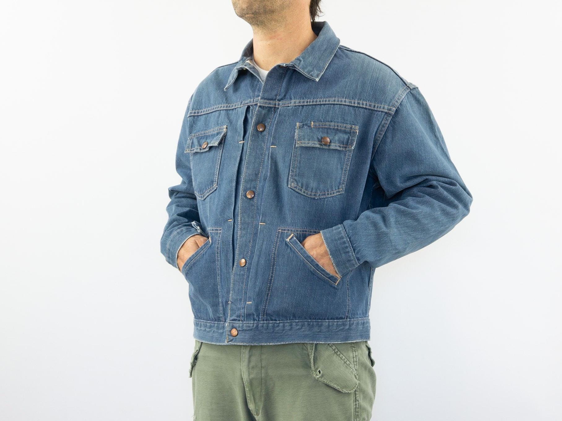 Vintage Roebucks Sears Pleated Denim Jacket 1950s | Selvedge