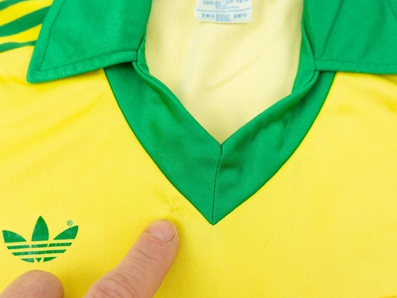 Vintage Adidas Ventex Football Shirt 1970s | Brazil CBD Yellow