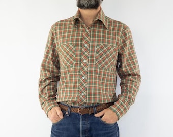 Vintage Levi's Plaid Shirt 1970s | Multicolored Check, Long Sleeves | Big E Tag | Retro | M