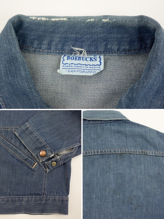 Roebucks | Vintage Pleated Denim Jacket | 1950/60s | Sears Roebucks | Vintage Pleated Denim Jacket | 1950/60s | Sears