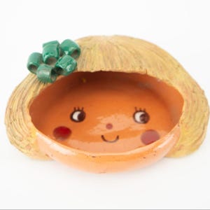 Vintage Ceramic Ashtray | 1970s | Anthropomorphic Catchall | Handcrafted | Glazed Terracotta | Naïve Art | Made in France