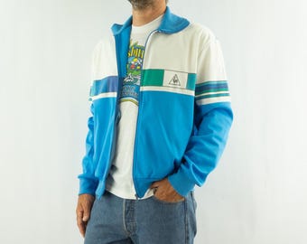 Vintage Le Coq Sportif Trainingsjacke 1980er Jahre | Yannick Noah, Retro-Tennis | Frankreich | M
