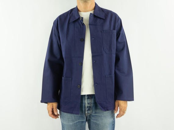 Vintage Moleskin Work Jacket 1980s | Indigo Sanforized Chore Coat
