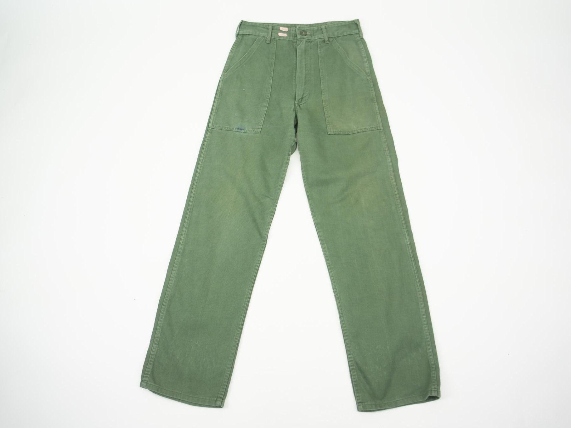 Vintage US Army OG-107 Fatigue Trousers 1960s | Green Straight