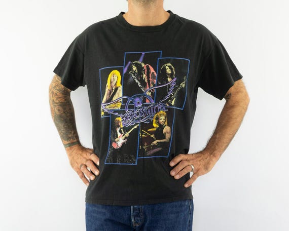 Vintage Aerosmith Pump Tour T-shirt 1990s | Black Cotton Rock Tee