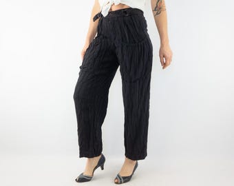 Marithe Francois Girbaud Black Logo Vintage Striped Women's Pants
